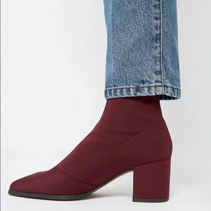 ASOS Burgundy neoprene ankle boots
